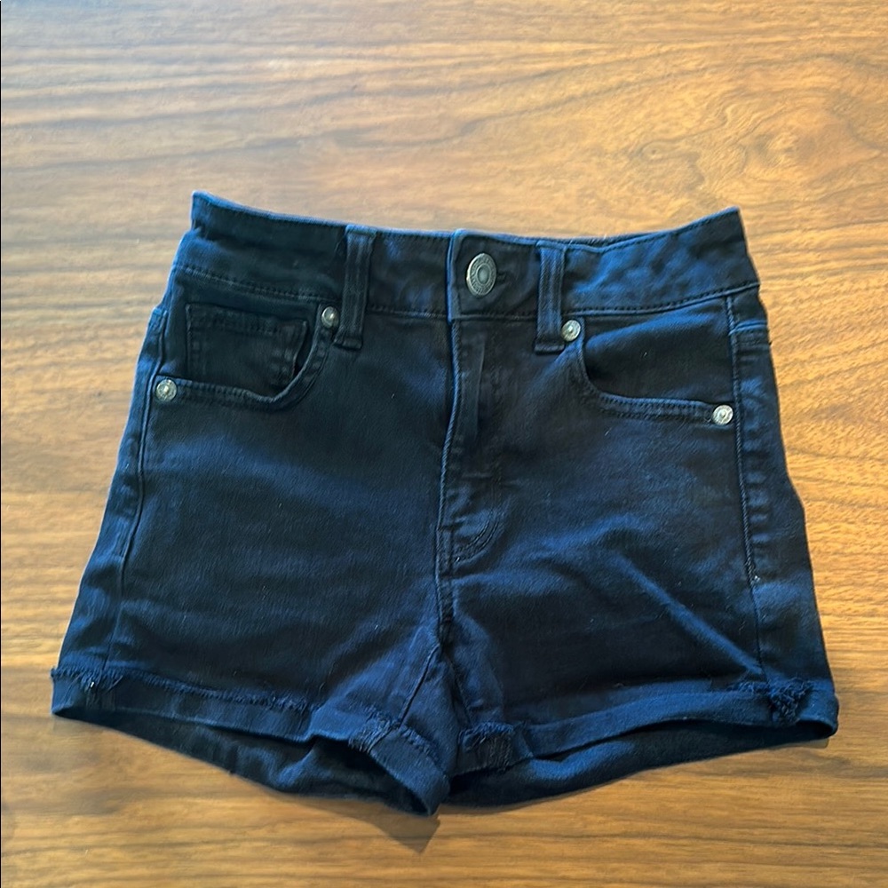 American Eagle Outfitters Black Denim Shorts High-Waisted